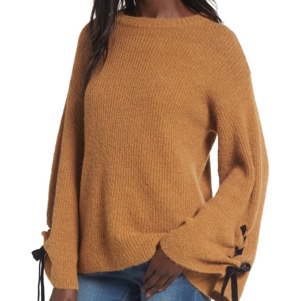 Nordstrom (BP) lace up sleeve sweater